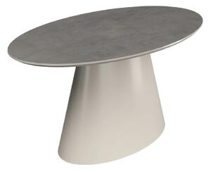 Safford Wooden Oval Dining Table In Light Grey