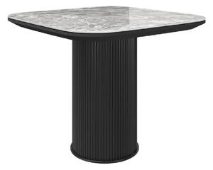 Ramona Ceramic Square Side Table In Gloss Grey