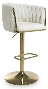 Bangor Fabric Bar Stool With Gold Base In Cream