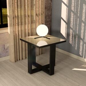 Venice High Gloss Lamp Table Square In Champagne And Black