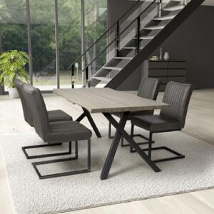 Natore Wooden Dining Table With 4 Aboba Grey Chairs