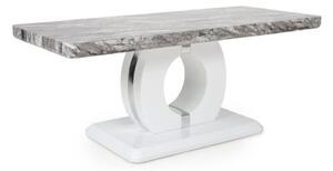 Naiva High Gloss Coffee Table In White And Grey Marble Effect