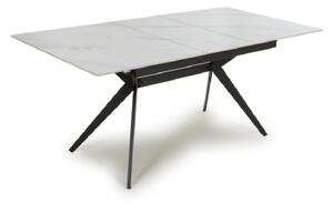 Tarsus Ceramic Extending Dining Table With Metal Legs In White