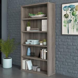 Aberdare Wooden Bookcase With 5 Shelves In Hudson Elm