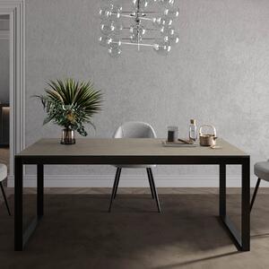 Venice Large High Gloss Dining Table In Champagne And Black