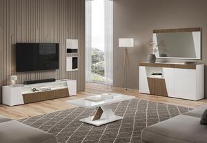 Enna Living Room Set With Sideboard In Gloss White And LED