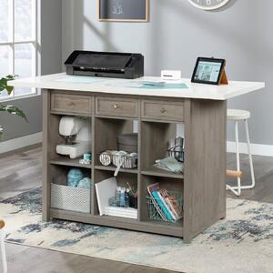 Caguas Wooden Laptop Desk With 3 Drawers In Mystic Oak