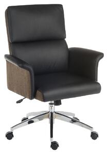 Eustis Medium Back Leather Home And Office Chair In Black