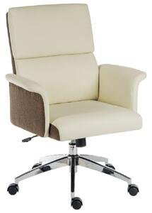 Eustis Medium Back Leather Home And Office Chair In Cream