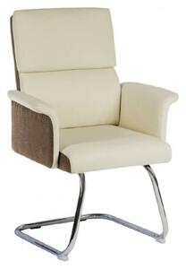 Eustis Leather Home And Office Chair With Chrome Legs In Cream