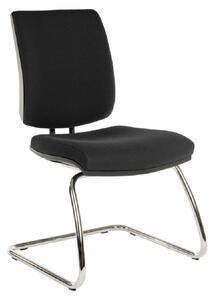 Earlville Fabric Home And Office Chair With Chrome Legs In Black