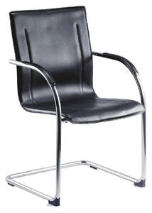 Gaffney Leather Home And Office Chair With Chrome Legs In Black