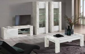 Attoria Living Room Set With Coffee Table In White And LED