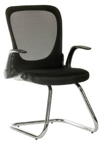 Flint Fabric Home And Office Chair With Chrome Legs In Black