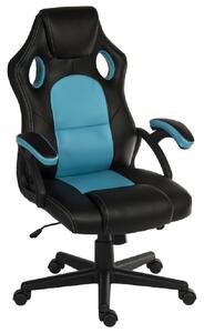 Katy Leather Home And Office Chair In Black and Blue