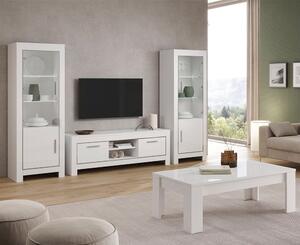 Lorenz Living Room Set With Coffee Table In White And LED