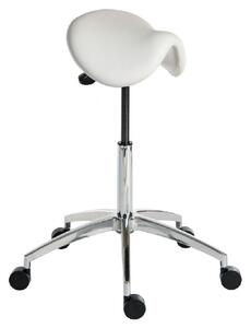 Palmer PU Leather Office Stool With Chrome Base In White