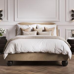 Ingram Velvet King Size Bed In Mole