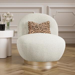 Langley Fabric Swivel Bedroom Chair In Ivory