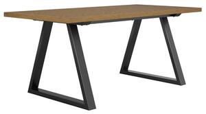 Hyannis Wooden Dining Table With Black Metal Legs In Whiskey