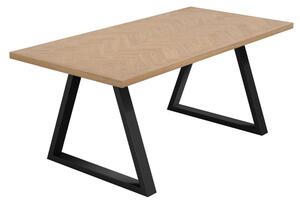 Hyannis Wooden Dining Table With Black Metal Legs In Natural