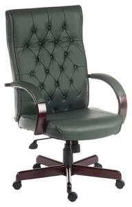 Waltham Leather Home And Office Chair In Green