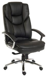 Seattle Leather Home And Office Chair With Chrome Base In Black