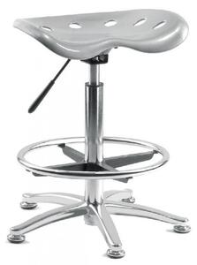 Tacoma Polypropylene Office Stool With Chrome Base In Silver