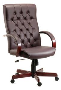 Waltham Leather Home And Office Chair In Burgundy