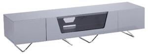 Chroma Large High Gloss TV Stand With Steel Frame In Grey