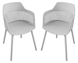 Celina Light Grey Resin Bistro Dining Chairs In Pair