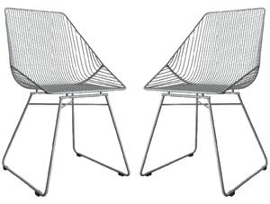 Eastlake Grey Metal Bistro Dining Chairs In Pair