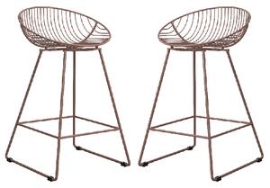 Eastlake Blush Pink Metal Bar Chairs In Pair