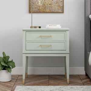 Wantagh Wooden End Table With 2 Drawers In Light Green