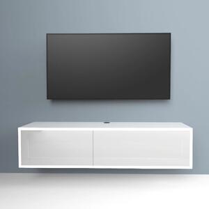 Hamden Wooden TV Stand With Flip Doors In White