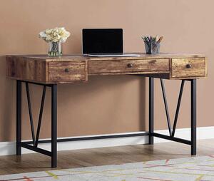 Barco Wooden Laptop Desk With 3 Drawers In Nutmeg And Black