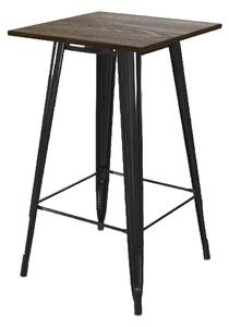 Findlay Wooden Square Bar Table With Black Legs In Brown