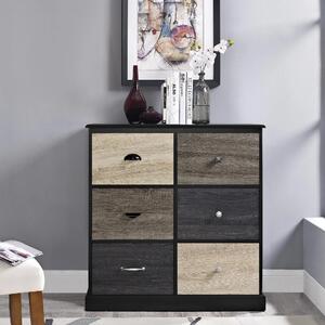 Maraca Wooden Storage Cabinet With 6 Doors In Black