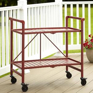 Irvine Metal Drinks Serving Trolley In Ruby Red