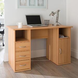 Magnolia Wooden Laptop Desk With 3 Drawers In Beech