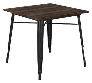 Findlay Wooden Square Dining Table With Black Legs In Brown