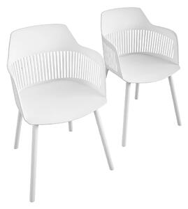 Cabazon White Resin Bistro Dining Chair In Pair