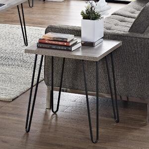 Ojai Wooden Side Table With Black Legs In Grey Oak