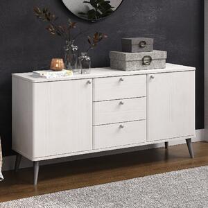 Avoch Wooden Sideboard With 2 Doors 3 Drawers In White