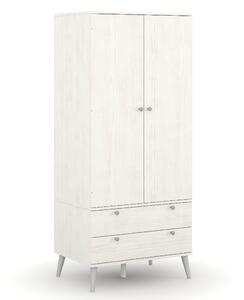 Avoch Wooden Wardrobe With 2 Doors 2 Drawers In White