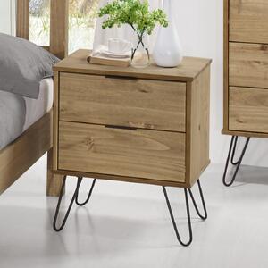 Avoch Wooden Bedside Cabinet With 2 Drawers In Oak