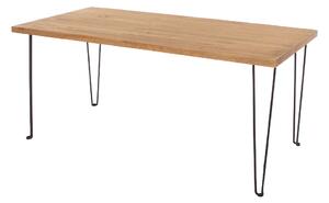 Avoch Wooden Rectangular Coffee Table With Black Legs In Oak