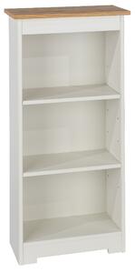 Chorley Wooden Narrow Bookcase With 3 Shelves In White And Oak