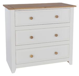 Chatfield Wooden Chest Of 3 Drawers In White And Oak