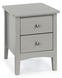 Kamuy Wooden Wide Bedside Cabinet With 2 Drawers In Grey